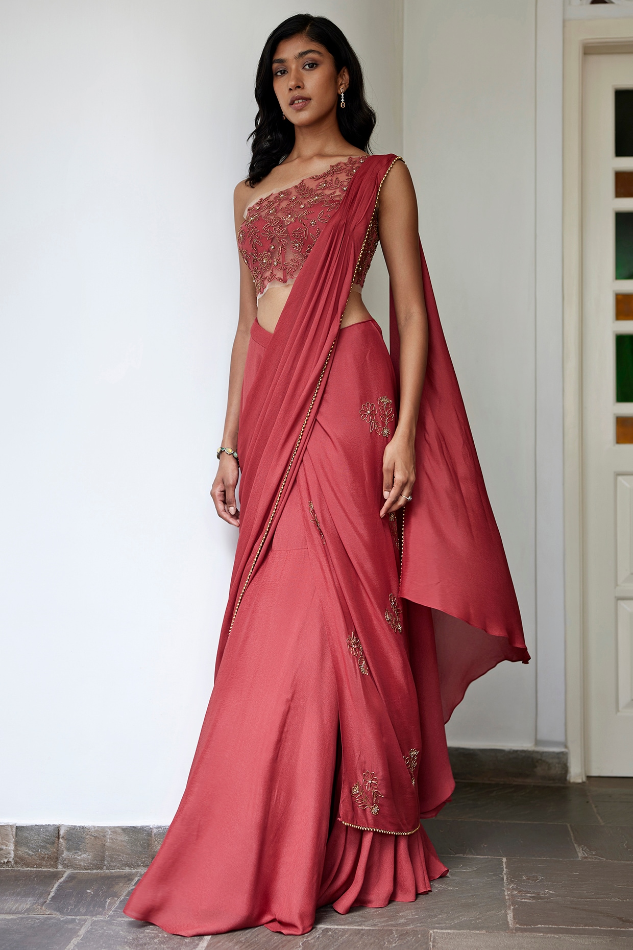 Gorgeous Party Wear Crepe Georgette Saree | Latest Kurti Designs