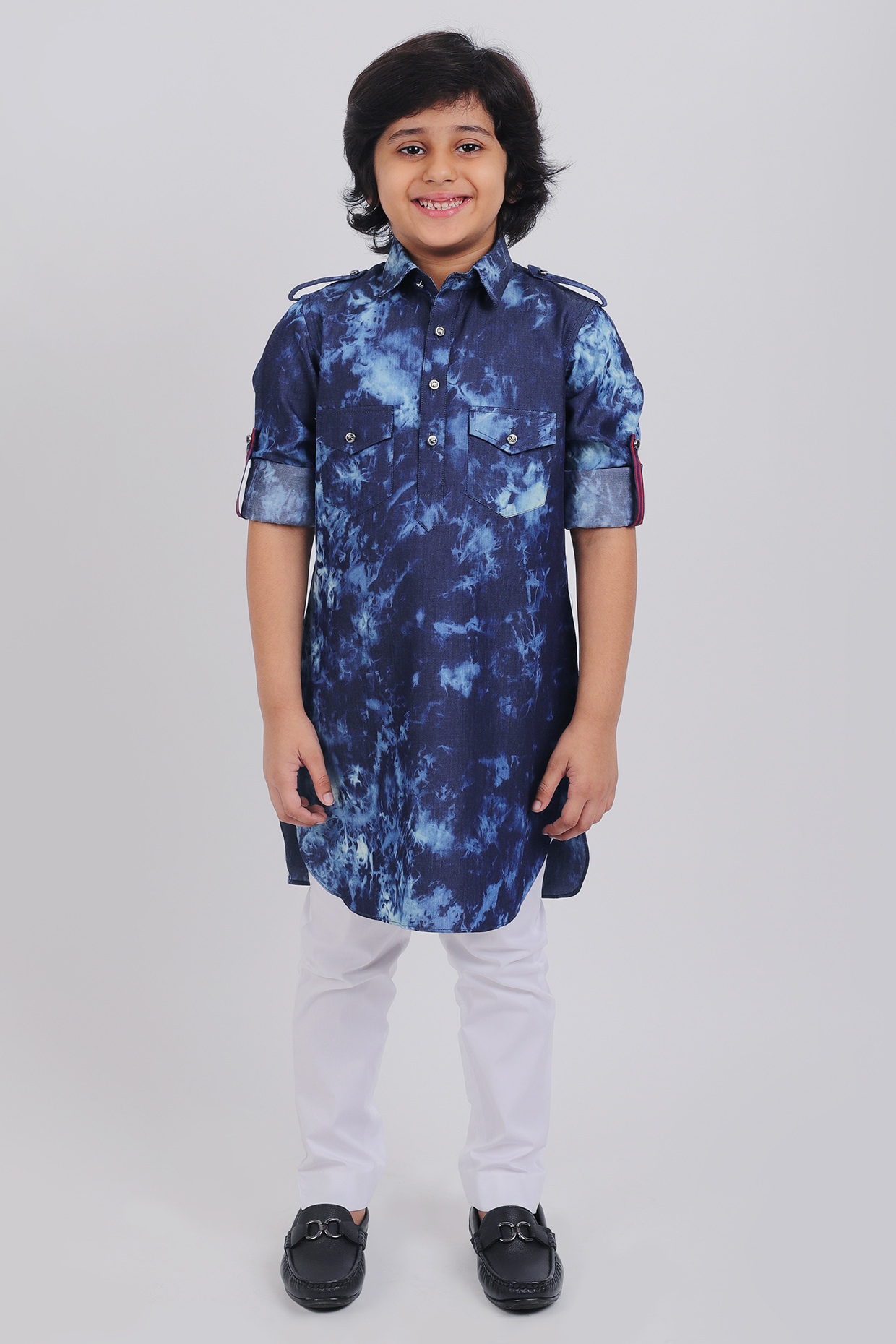 Denim discount pathani kurta