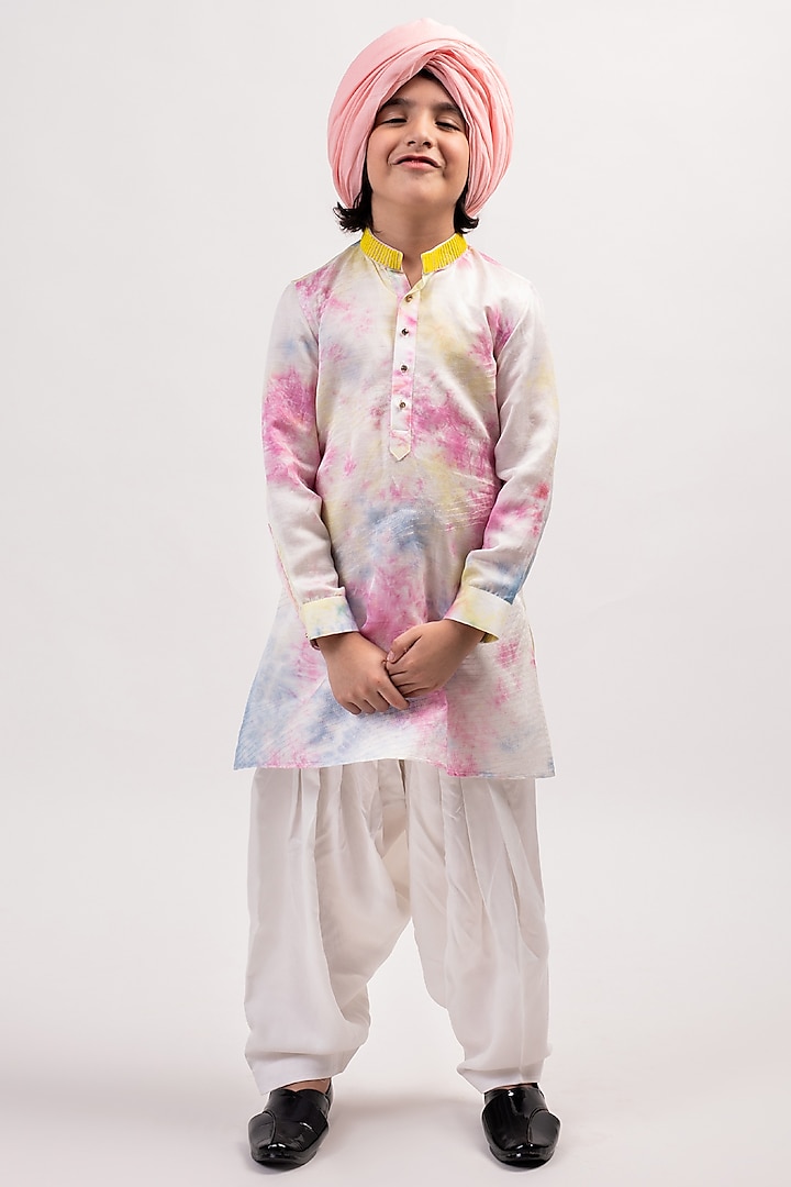 Multi-Colored Printed Kurta Set For Boys by Partykles