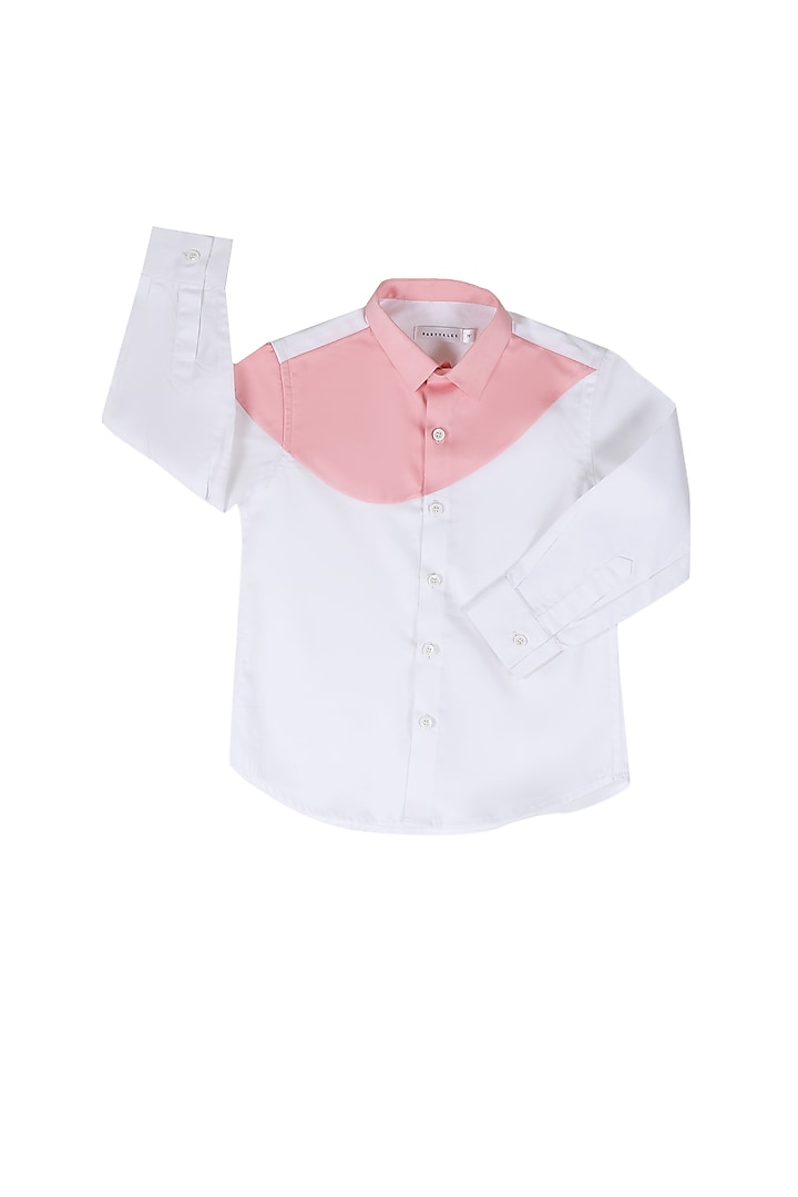 White Shirt With Patchwork For Boys by Partykles