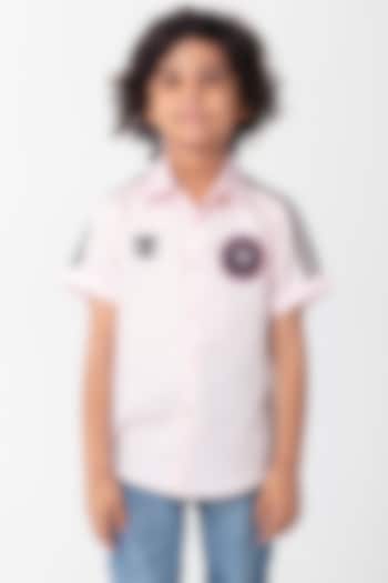 Pink Cotton Resham Handwork Shirt For Boys by Partykles at Pernia's Pop Up Shop