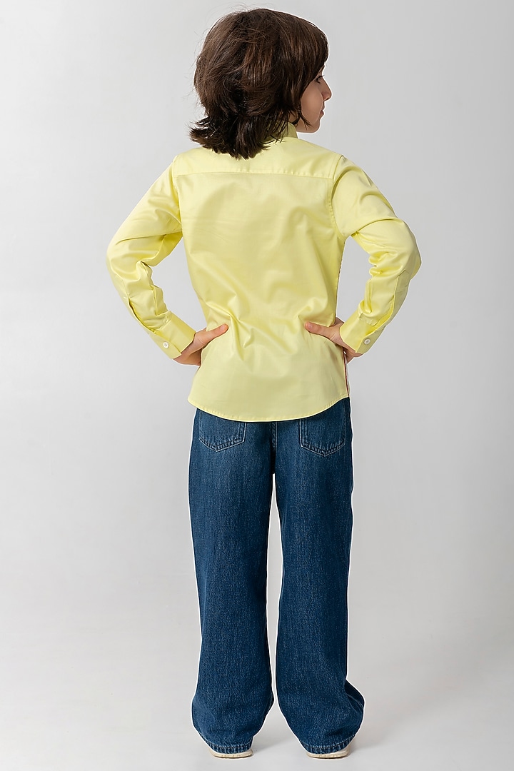 Pastel Neon Cotton Football Embroidered Shirt For Boys by Partykles at Pernia's Pop Up Shop