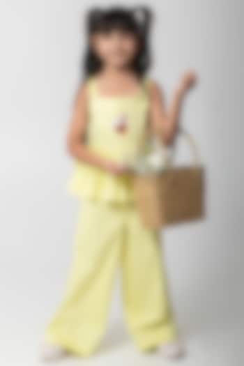 Pastel Neon Cotton Satin Embroidered Co-Ord Set For Girls by Partykles at Pernia's Pop Up Shop