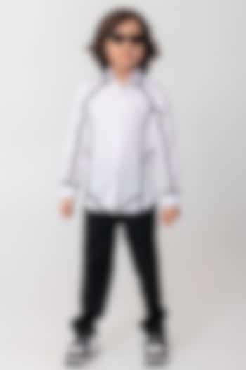 Black & White Cotton Shirt For Boys by Partykles at Pernia's Pop Up Shop