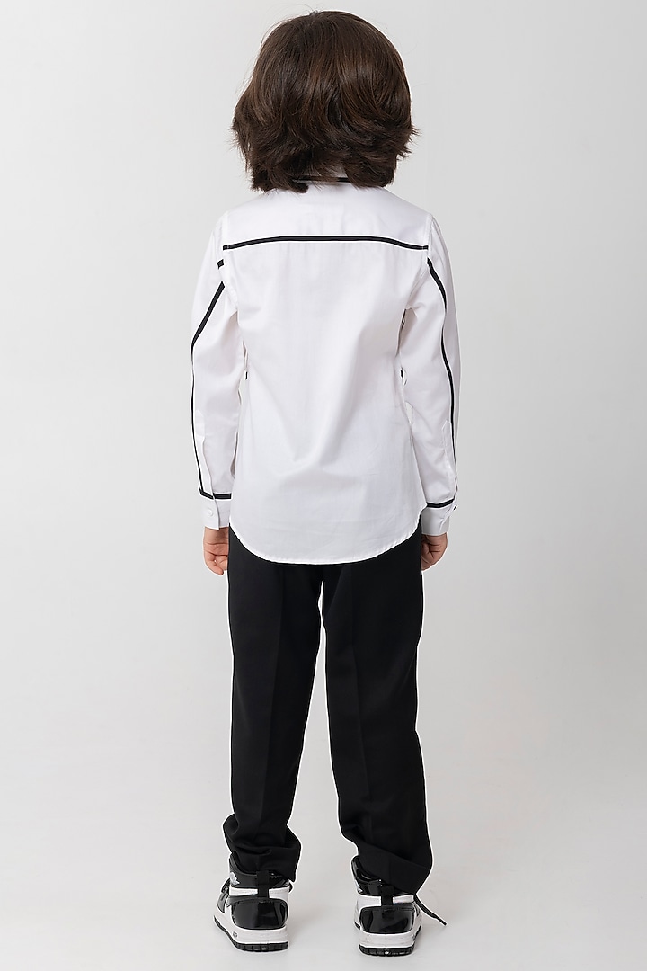 Black & White Cotton Shirt For Boys by Partykles at Pernia's Pop Up Shop