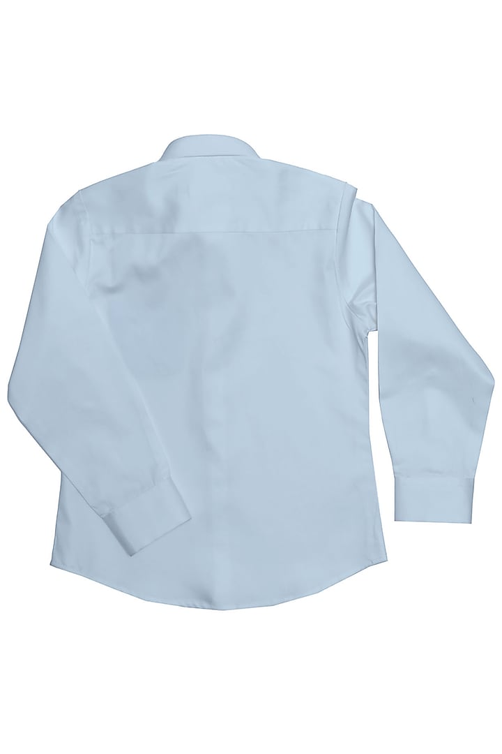 White Cotton Satin Shirt For Boys by Partykles at Pernia's Pop Up Shop