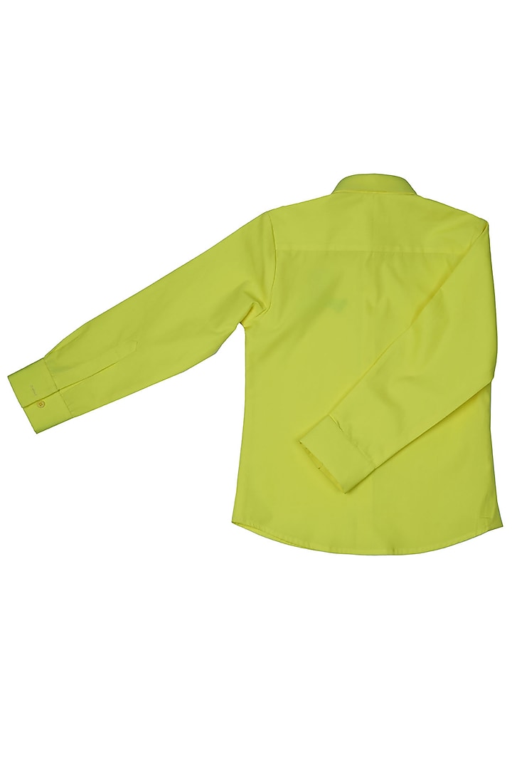Yellow Cotton Satin Suoermarion Shirt For Boys by Partykles at Pernia's Pop Up Shop