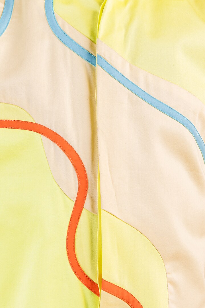 Multi-Colored Cotton Color-Blocked Threadwork Shirt by Partykles at Pernia's Pop Up Shop