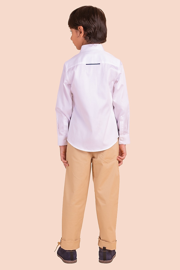 Multi-Colored Cotton Thread Embroidered Shirt For Boys by Partykles at Pernia's Pop Up Shop