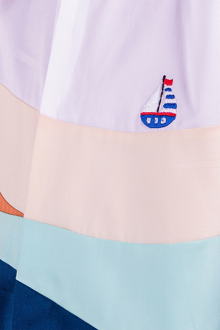 Multi-Colored Cotton Thread Embroidered Shirt For Boys by Partykles at Pernia's Pop Up Shop