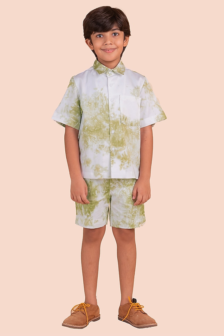 Multi-Colored Cotton Satin Printed Co-Ord Set For Boys by Partykles at Pernia's Pop Up Shop