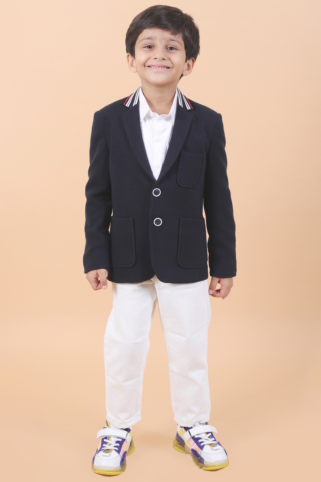 Viscose Blended Clean Blazer With Printed Mercerised Cotton T Shirt And  Jeans Combo Set For Boys at Rs 1400/piece | Little Boy Blazer in Kolkata |  ID: 25427319233