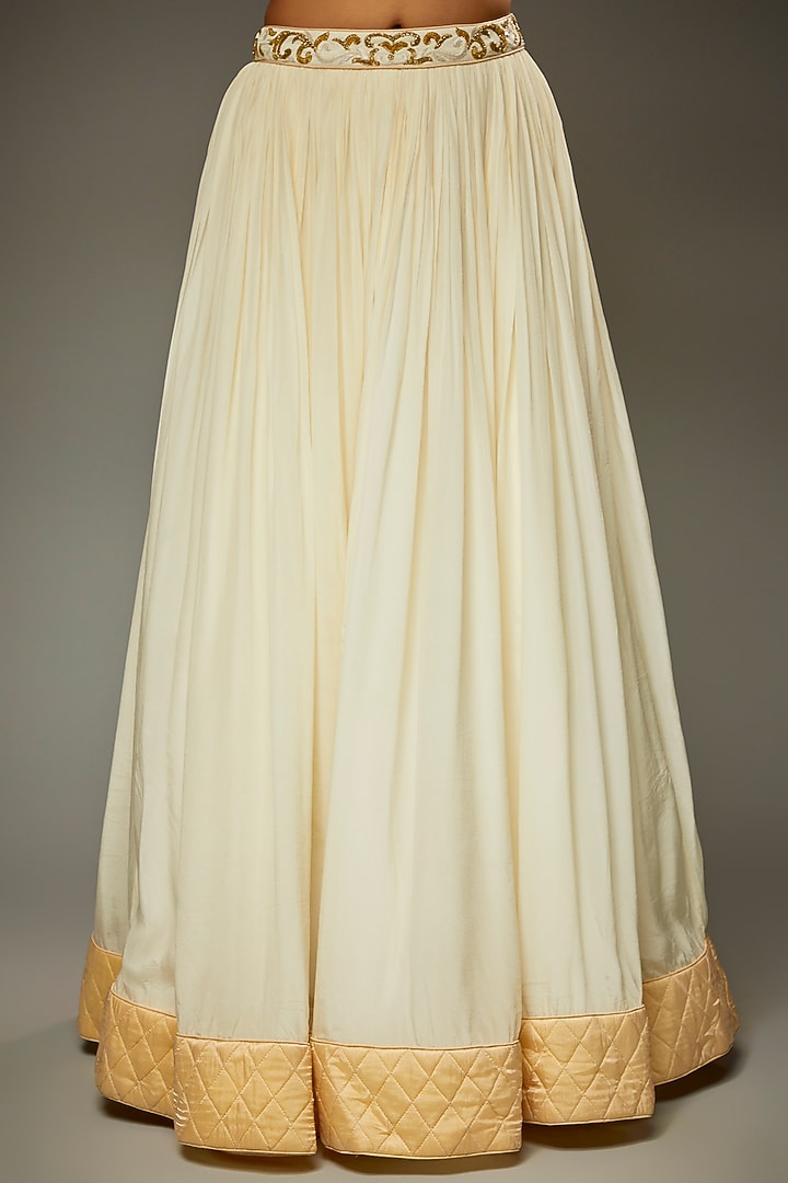 Ivory Georgette Wedding Lehenga Set by Parul | Vivek at Pernia's Pop Up Shop