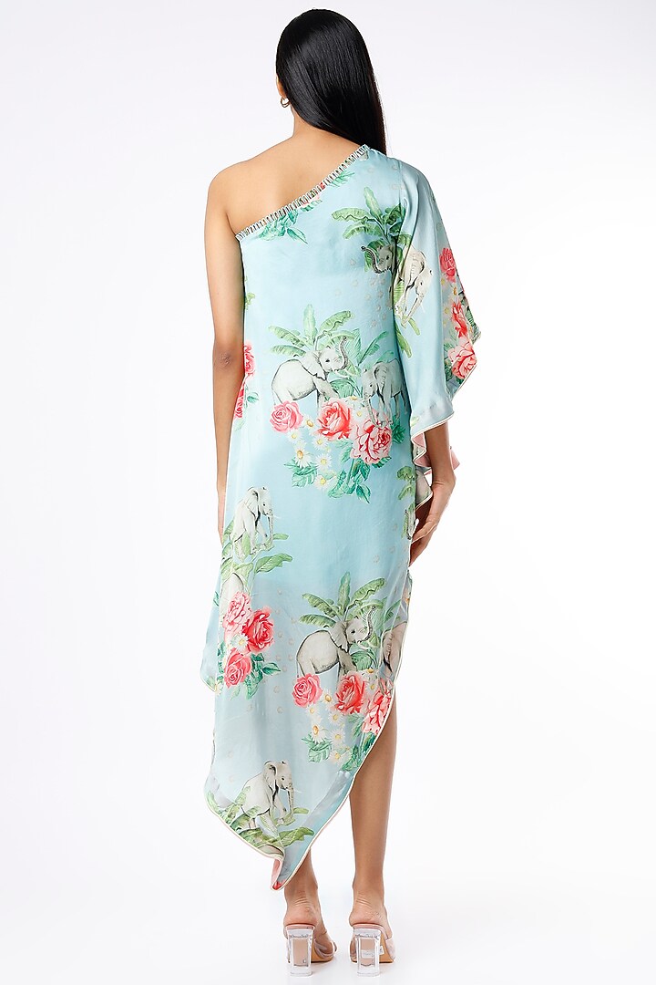 Blue Floral Printed Tunic by Parul i Vivek at Pernia's Pop Up Shop