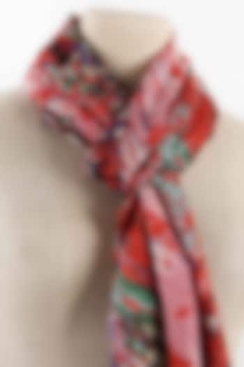 Red Printed Scarf by Pashma at Pernia's Pop Up Shop