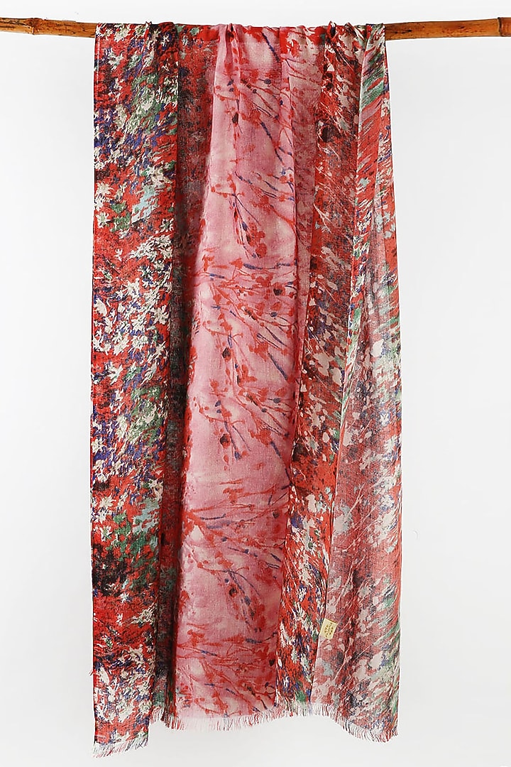 Red Printed Scarf by Pashma at Pernia's Pop Up Shop