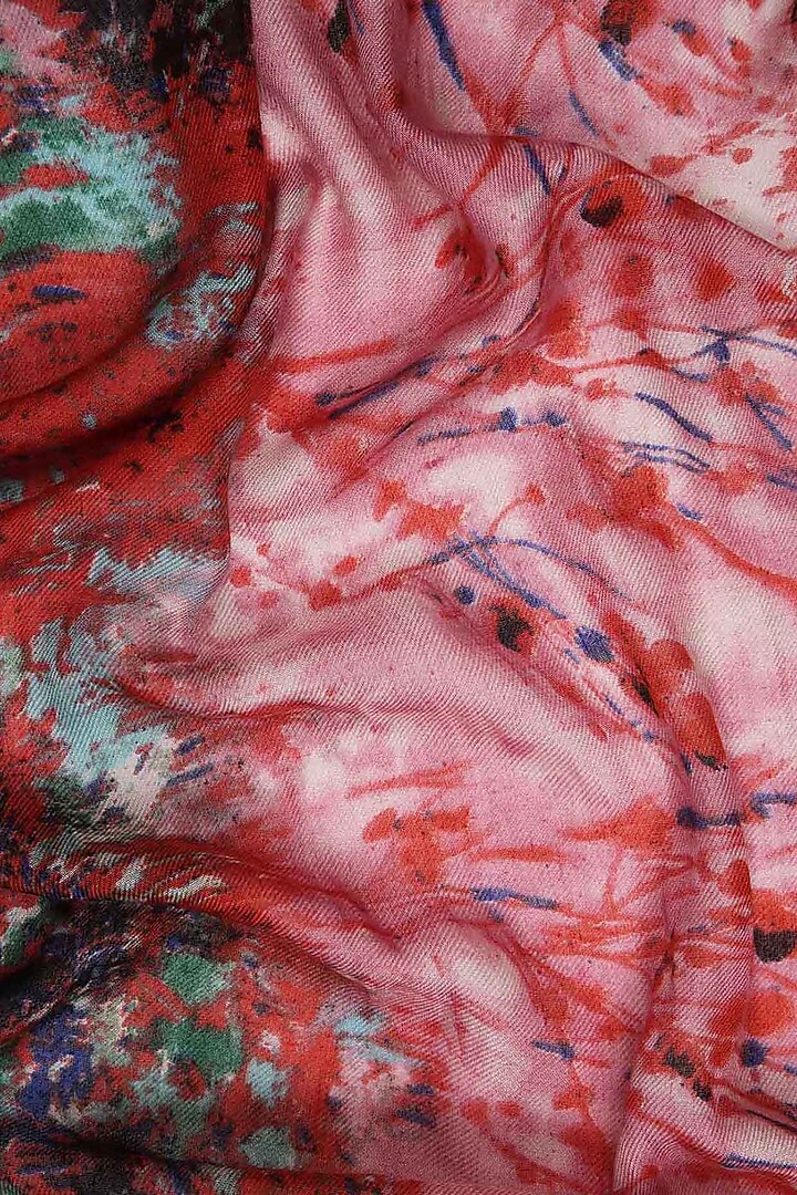 Red Printed Scarf by Pashma at Pernia's Pop Up Shop