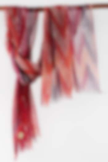 Red Printed Scarf In Cashmere Silk by Pashma at Pernia's Pop Up Shop