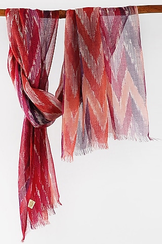 Red Printed Scarf In Cashmere Silk by Pashma