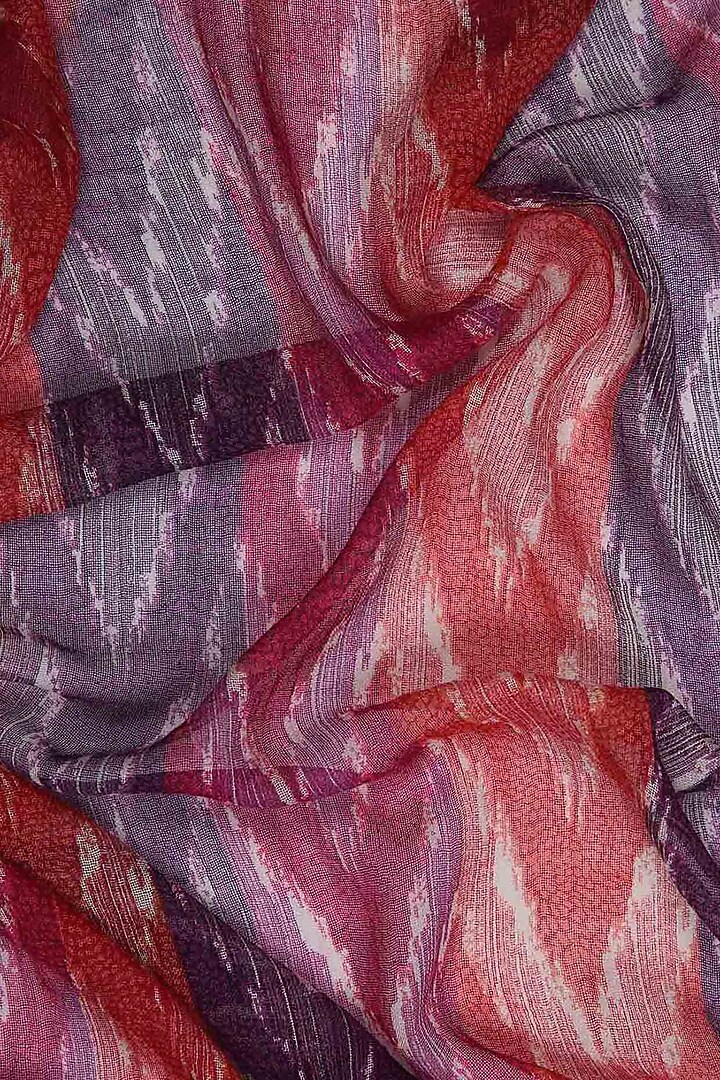 Red Printed Scarf In Cashmere Silk by Pashma at Pernia's Pop Up Shop