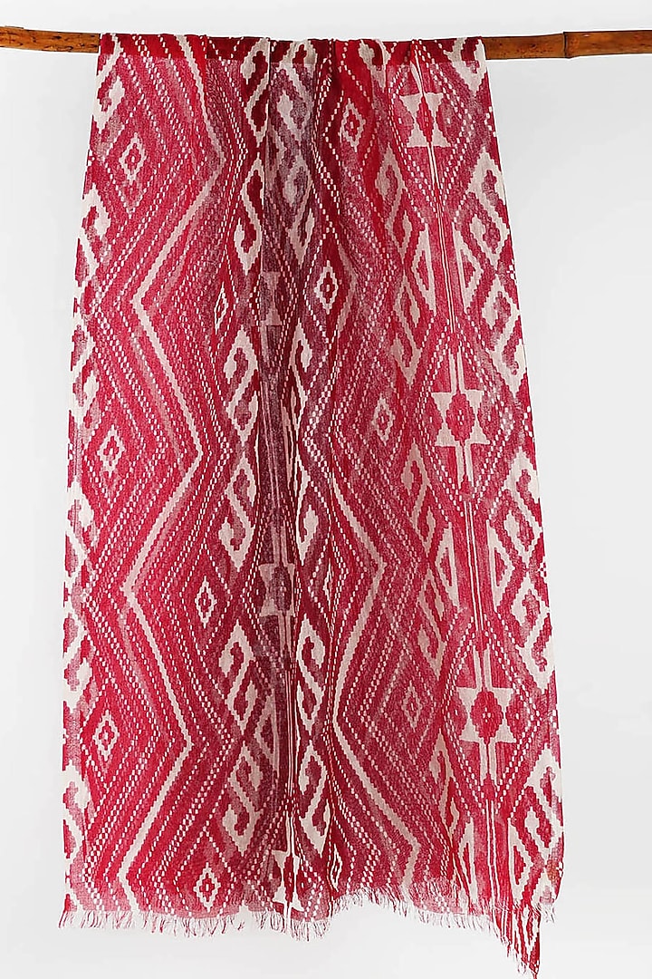 Red Printed Scarf by Pashma at Pernia's Pop Up Shop