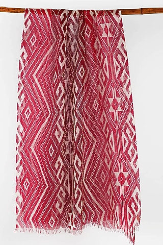 Red Printed Scarf by Pashma