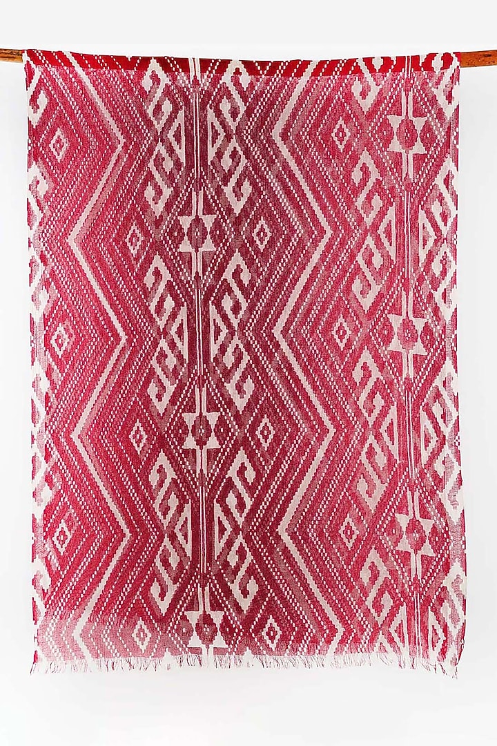 Red Printed Scarf by Pashma at Pernia's Pop Up Shop