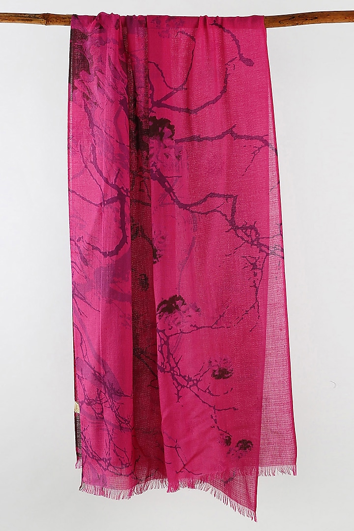 Dusty Pink Printed Scarf by Pashma