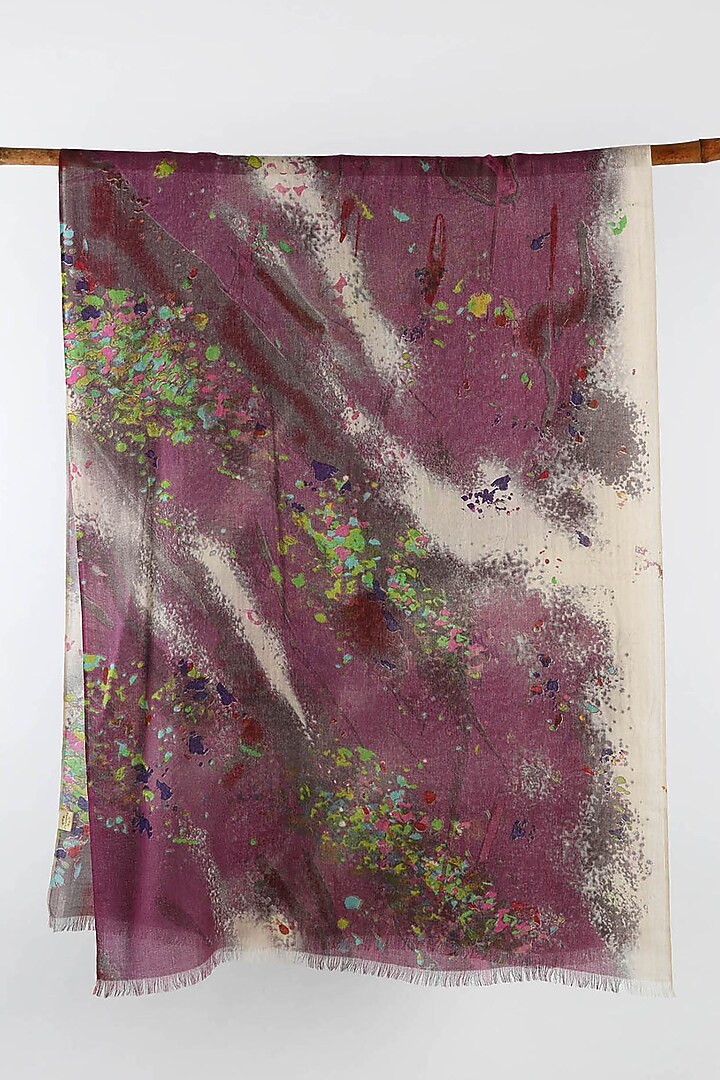 Purple Printed Scarf by Pashma at Pernia's Pop Up Shop