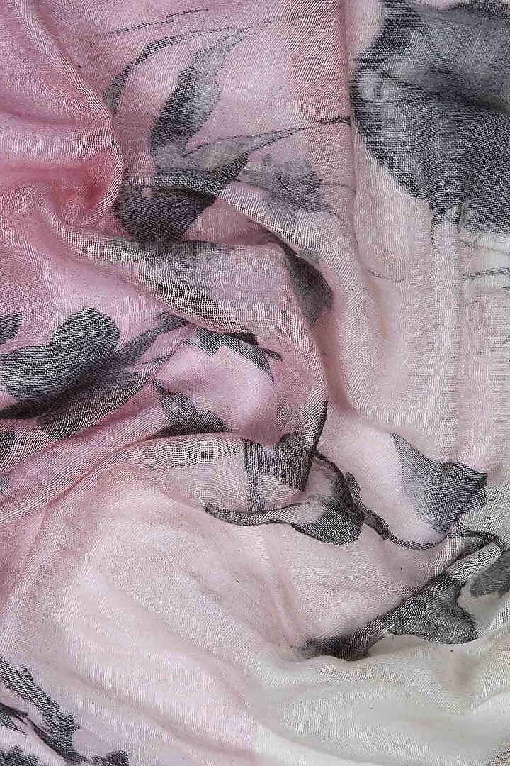 Pink & White Printed Scarf by Pashma at Pernia's Pop Up Shop