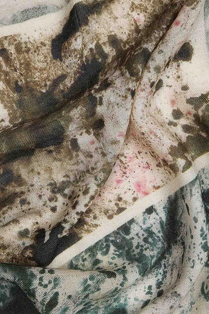 Natural Brown Printed Scarf by Pashma at Pernia's Pop Up Shop