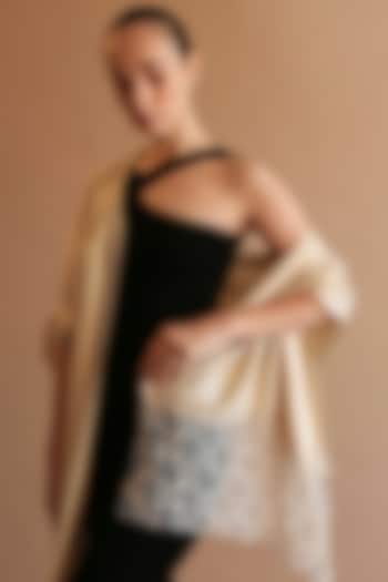 Beige Lace Detailing Scarf by Pashma at Pernia's Pop Up Shop