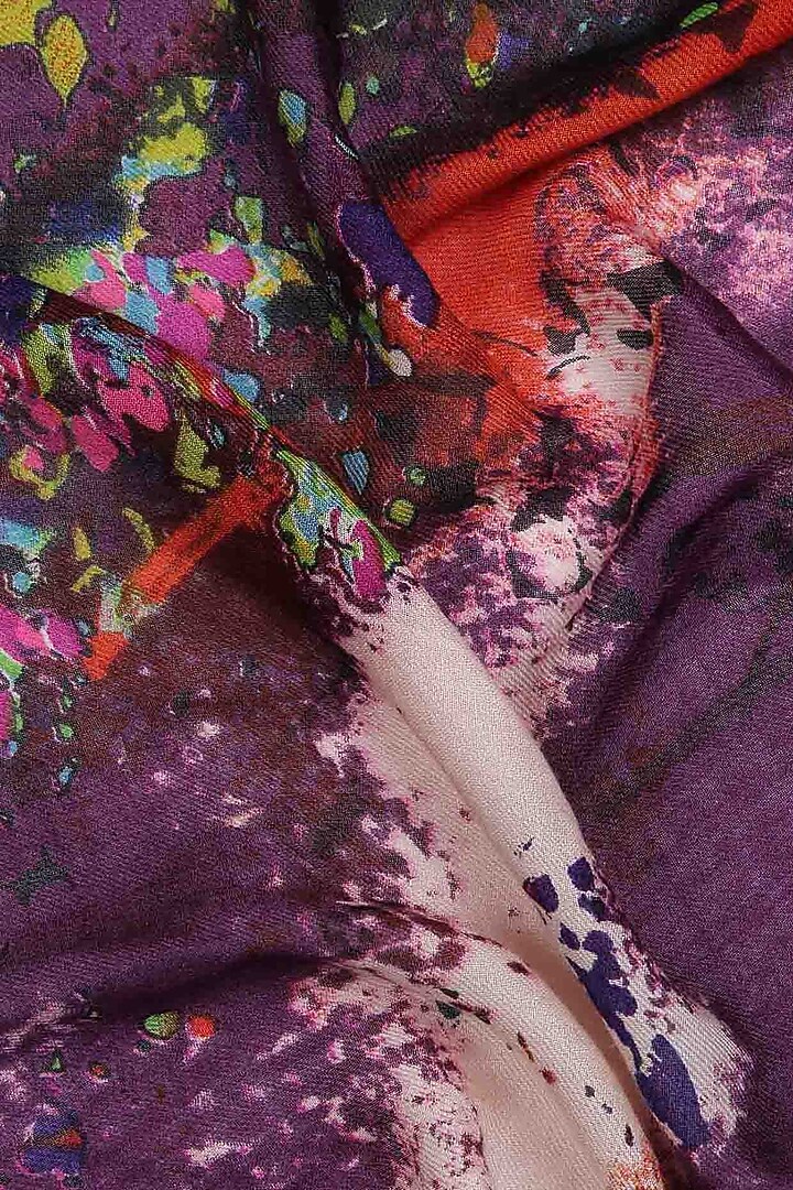 Purple Abstract Printed Scarf by Pashma at Pernia's Pop Up Shop