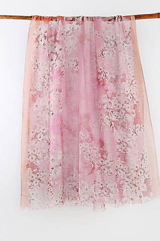 Pink Printed Scarf by Pashma