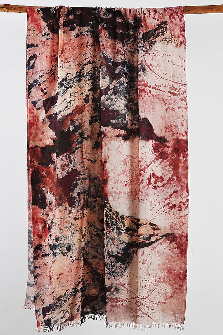 Red & Black Printed Scarf by Pashma at Pernia's Pop Up Shop
