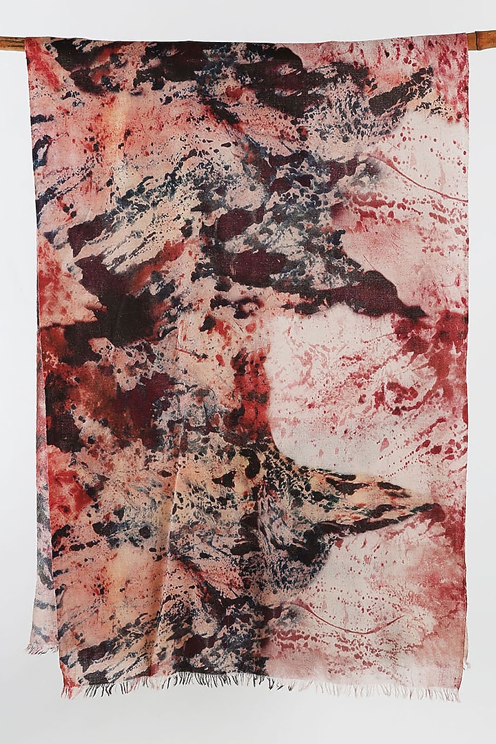 Red & Black Printed Scarf by Pashma at Pernia's Pop Up Shop