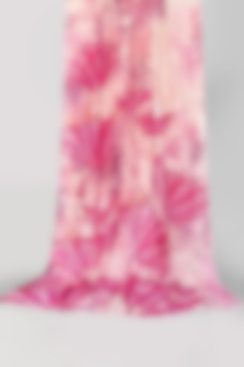 Pink Bamboo Silk Cashmere Printed Scarf by Pashma at Pernia's Pop Up Shop