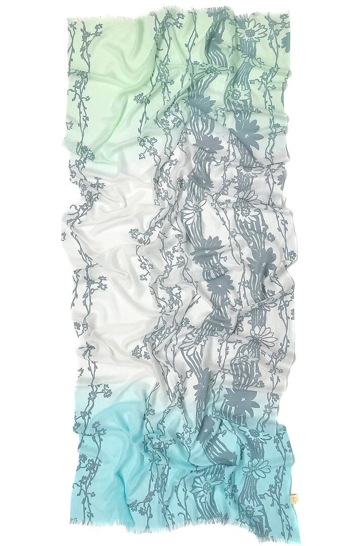 Ombre Bamboo Silk Cashmere Printed Scarf by Pashma at Pernia's Pop Up Shop