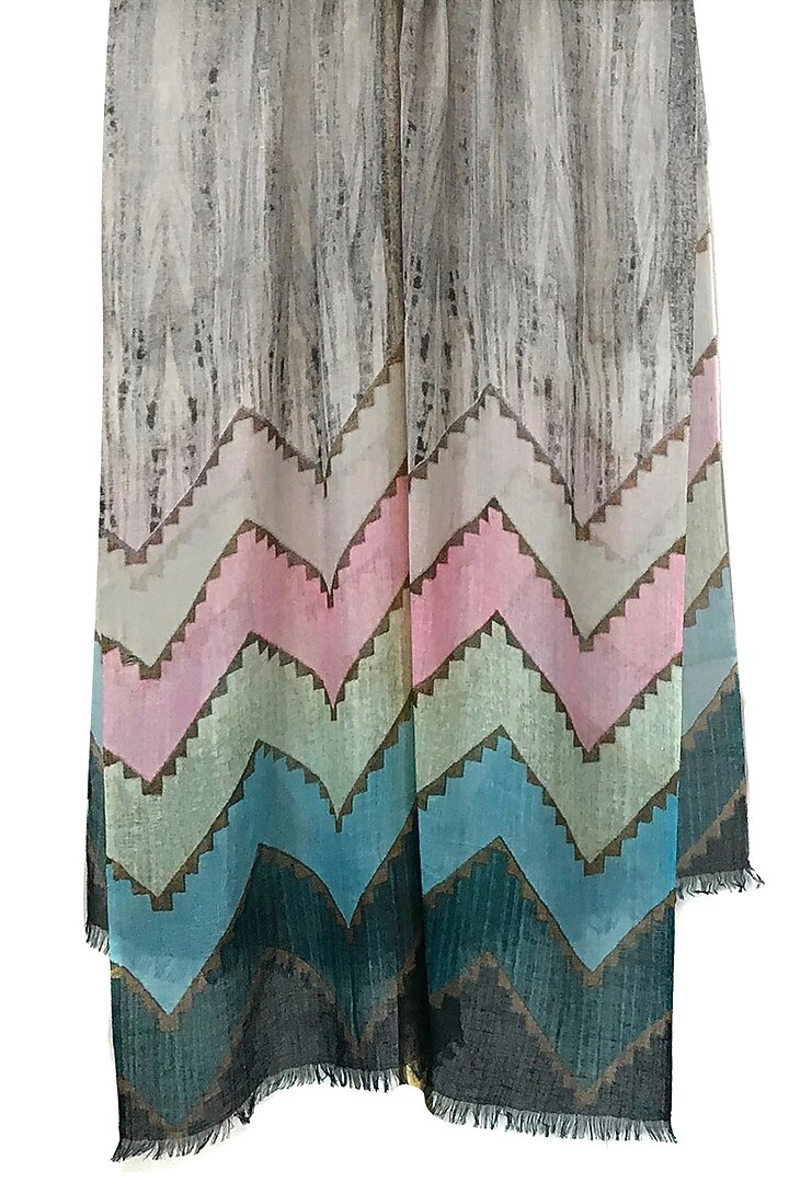 Grey Printed Scarf by Pashma at Pernia's Pop Up Shop