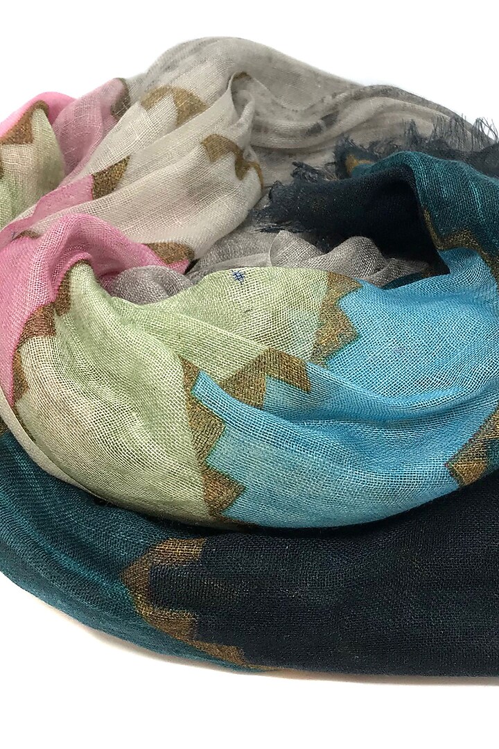 Grey Printed Scarf by Pashma at Pernia's Pop Up Shop
