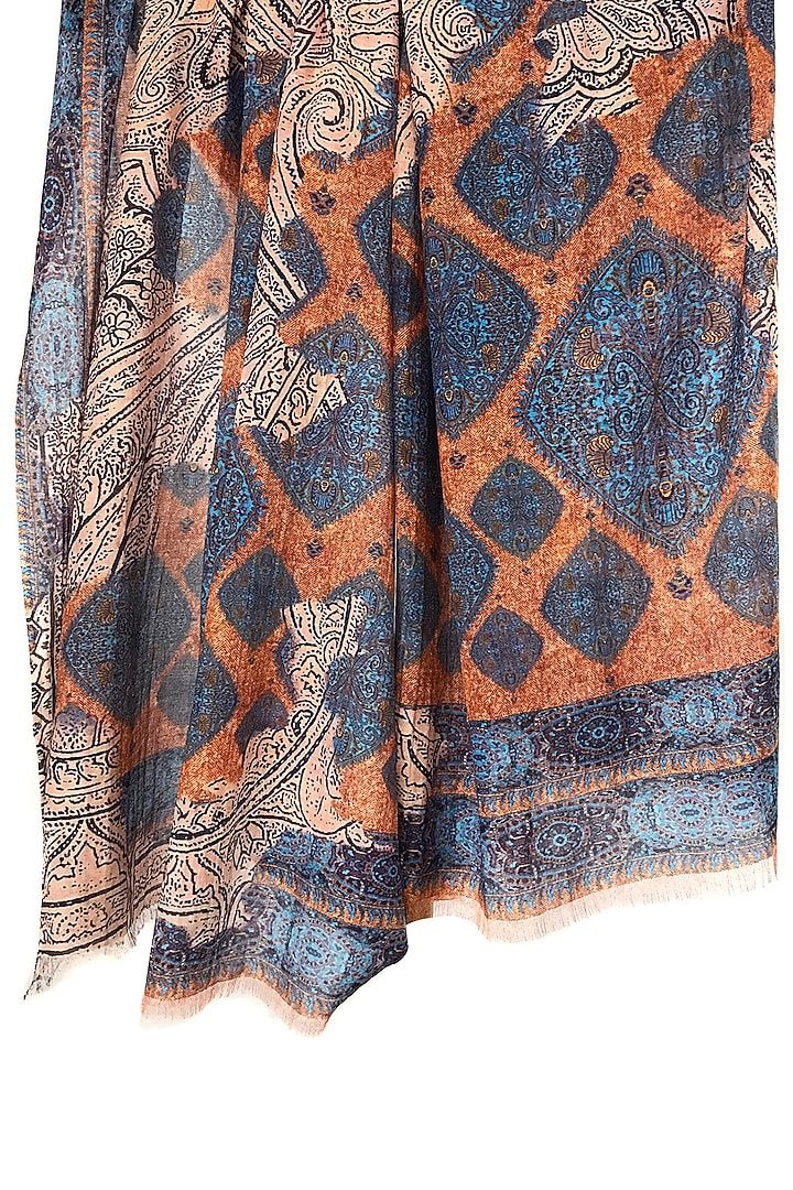 Creamy Peach Abstract Printed Scarf by Pashma at Pernia's Pop Up Shop