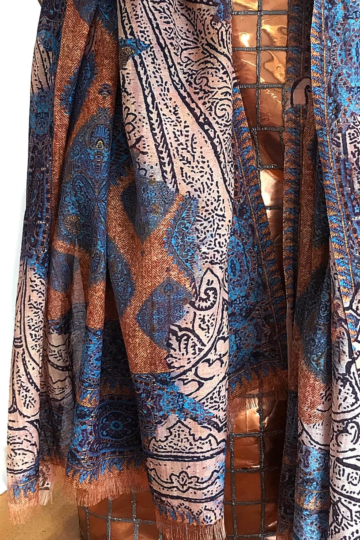 Creamy Peach Abstract Printed Scarf by Pashma at Pernia's Pop Up Shop