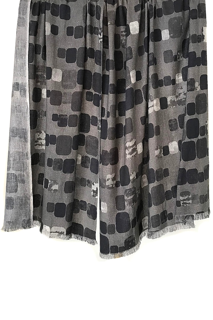 Black & Grey Printed Scarf by Pashma at Pernia's Pop Up Shop