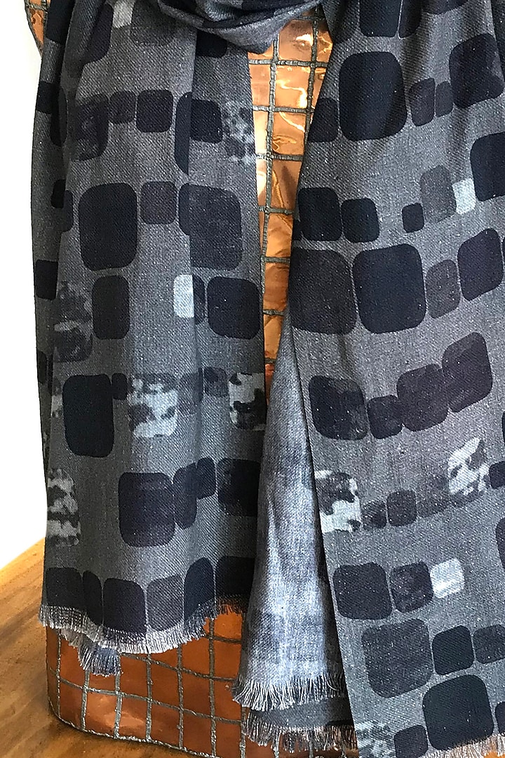 Black & Grey Printed Scarf by Pashma at Pernia's Pop Up Shop