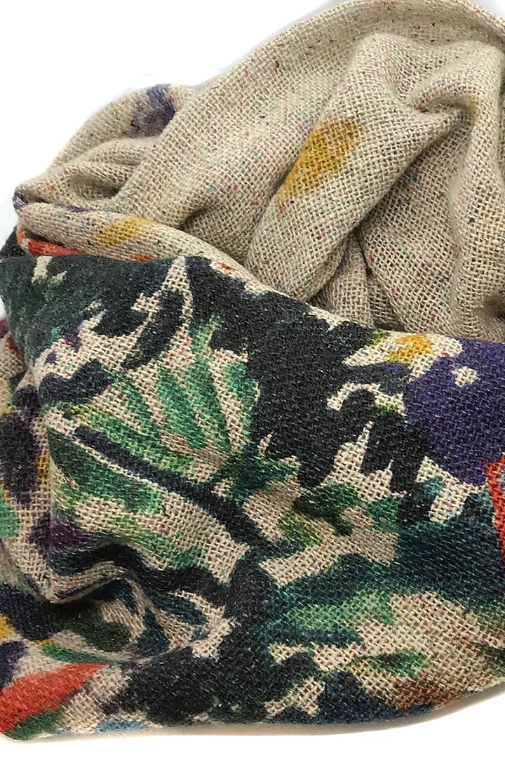 Ivory Printed Scarf by Pashma at Pernia's Pop Up Shop