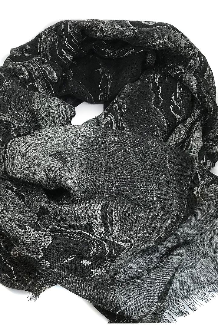 Black Marble Printed Scarf by Pashma at Pernia's Pop Up Shop