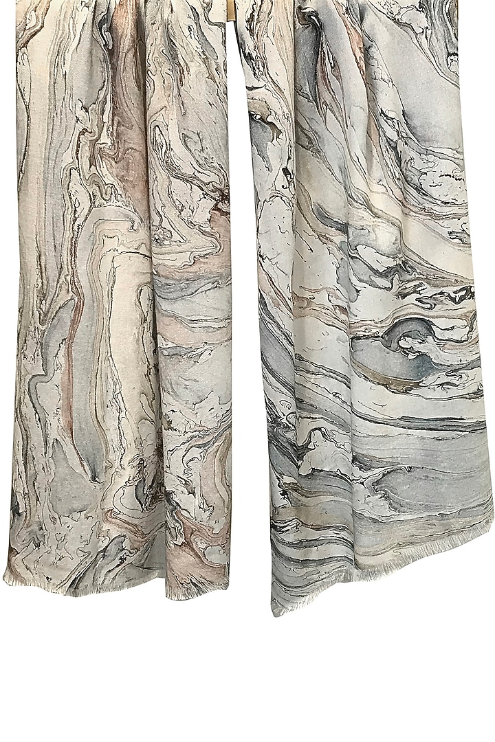 Grey Marble Printed Scarf by Pashma at Pernia's Pop Up Shop