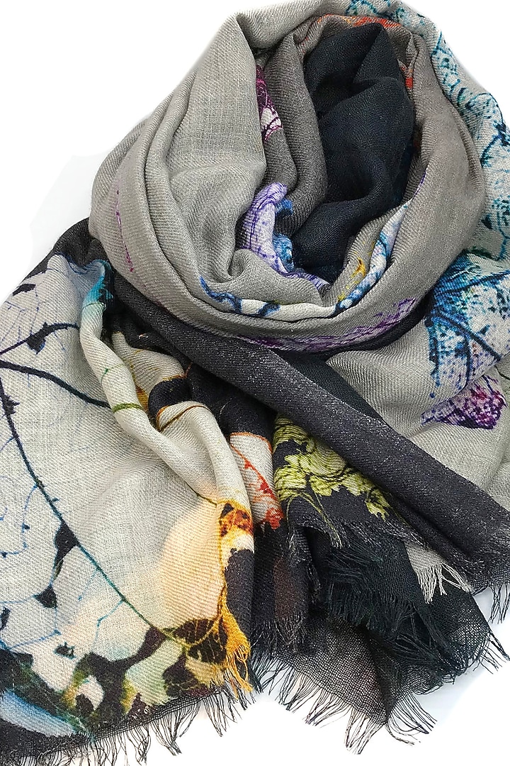 Multi-Colored Leaf Printed Scarf by Pashma at Pernia's Pop Up Shop