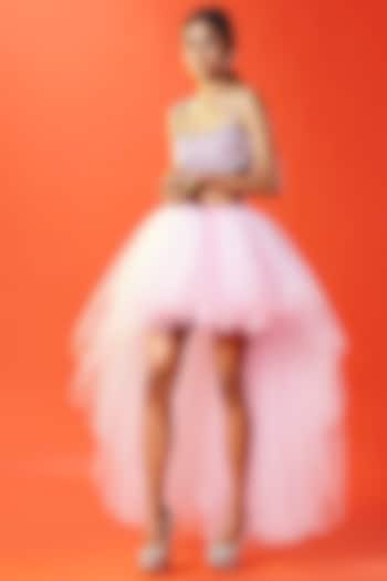 Lilac Tulle Sequins Embellished Lehenga Set by Phatakaa at Pernia's Pop Up Shop