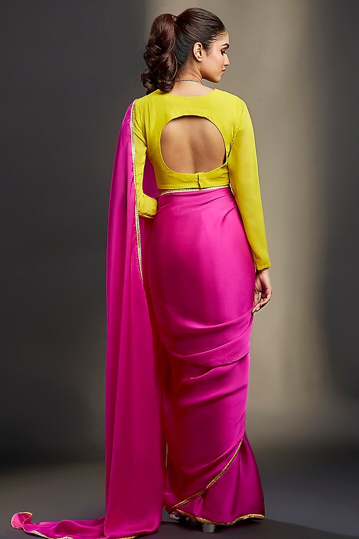 Rani Satin Embellished Party Wear Saree Set by Phatakaa at Pernia's Pop Up Shop
